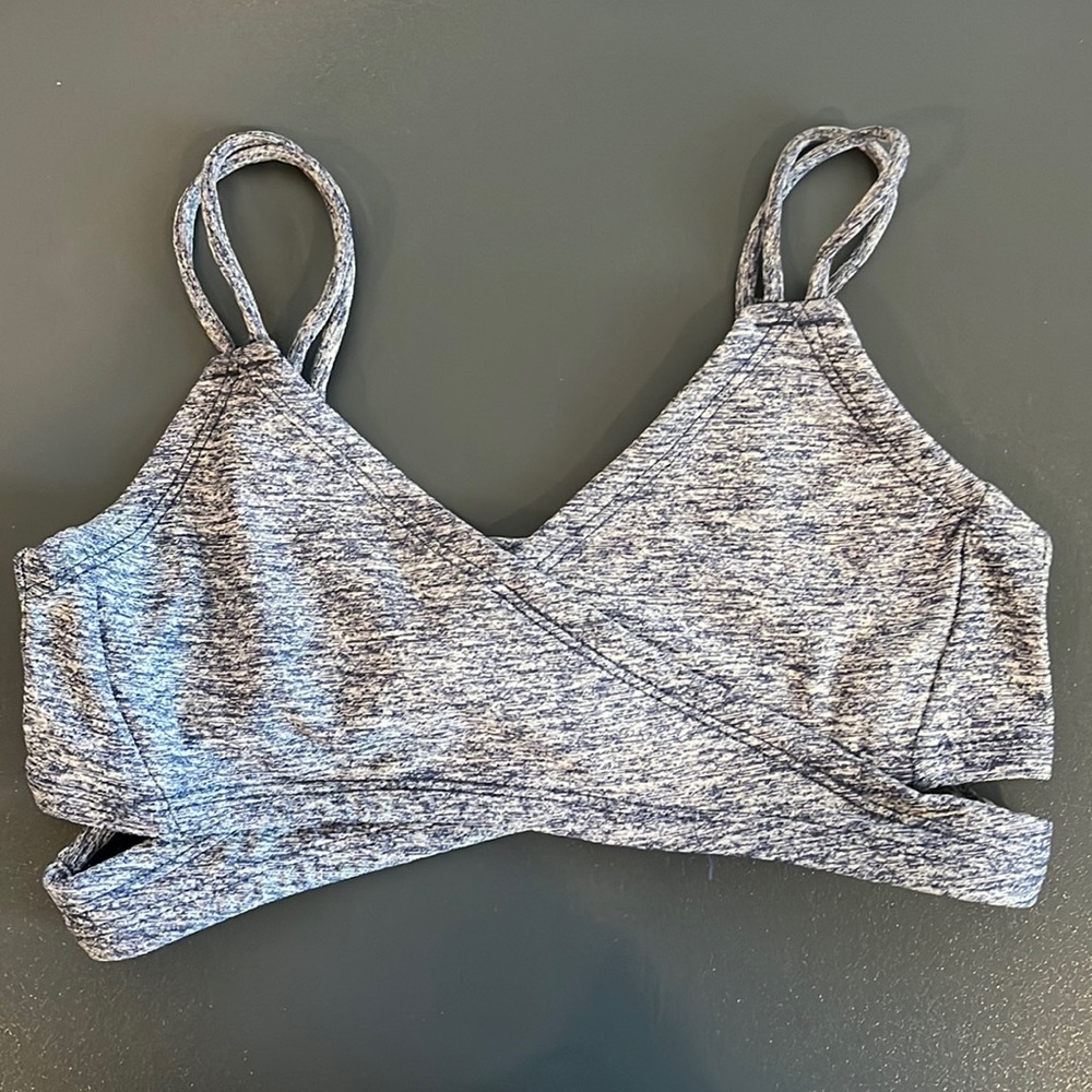 HoneyCut Classic Wrap Top, blue/gray, adult XXS